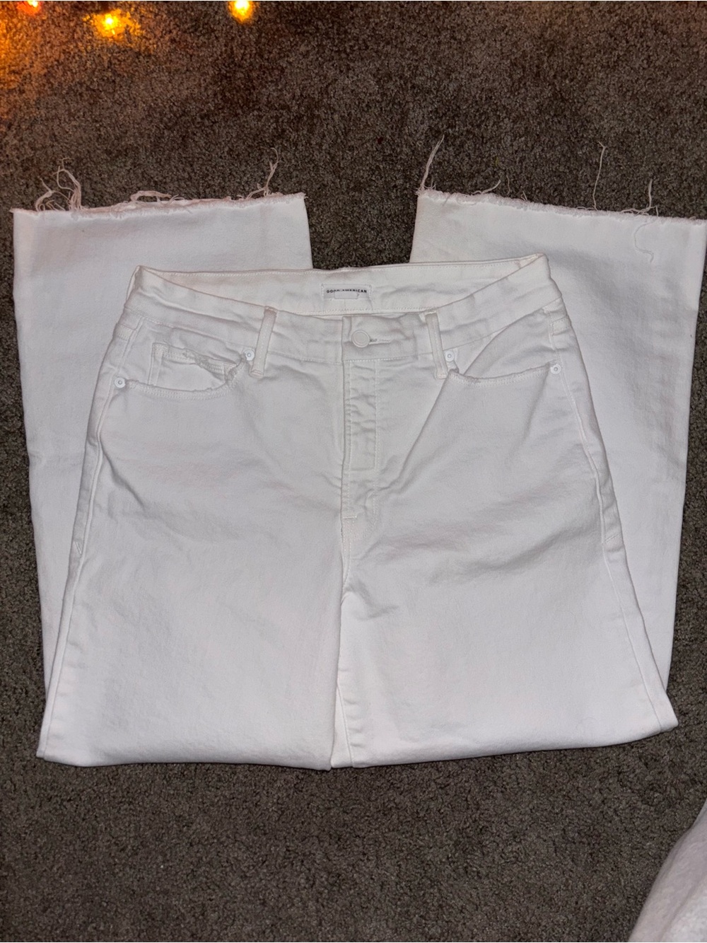 Good American White Wide-Leg Jeans